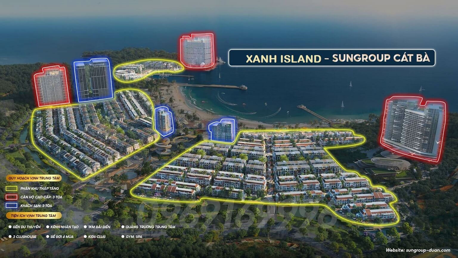 vị trí dự án xanh island cát bà sun group